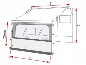 Fiamma Front Blocker Pro Panel For Caravanstore / XL, F45S F45L F70 F65S F65L F80S & F35 Pro Awnings